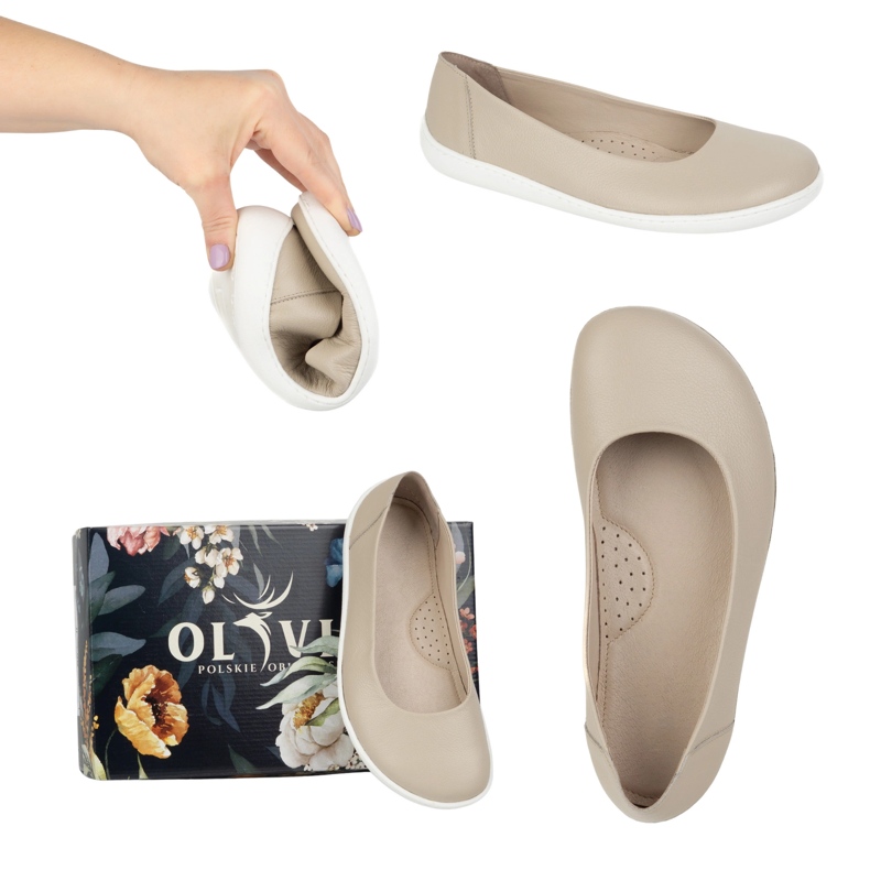 Olivier Las bombas minimalistas de mujeres descalzos resbalaron 1771pol beige 2