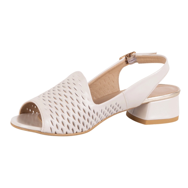 Olivier Sandalias de cuero a puertas para mujeres N1871 ECRU beige 1