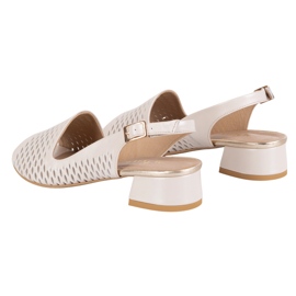 Olivier Sandalias de cuero a puertas para mujeres N1871 ECRU beige 4