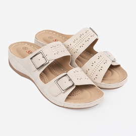 Seastar Zapatillas en una cuña baja con abrazaderas beige 2