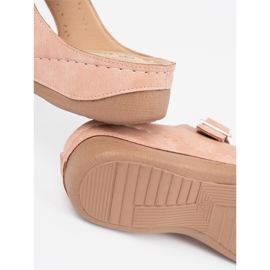 Seastar Zapatillas en una cuña baja con hebillas rosadas 2