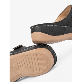 Seastar Zapatillas en una cuña baja con abrazaderas negras negro 2