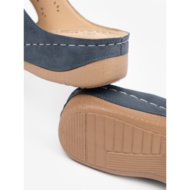 Seastar Zapatillas en una cuña baja con hebillas azules 5