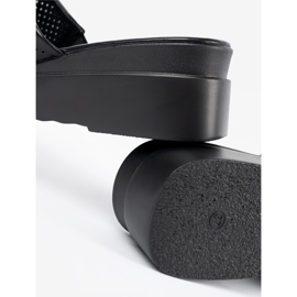 Seastar Black Flip -flops en la plataforma de Openwork negro 1