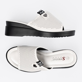 Seastar Chanclas blancas de trabajo abierto en la plataforma blanco 4