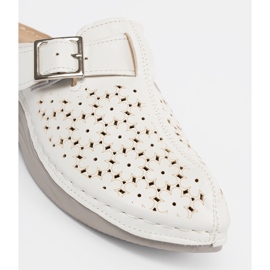 Seastar Chanclas blancas con la nariz llena y una hebilla blanco 1