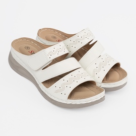 Seastar Chanclas blancas claras sobre una cuña baja blanco 2