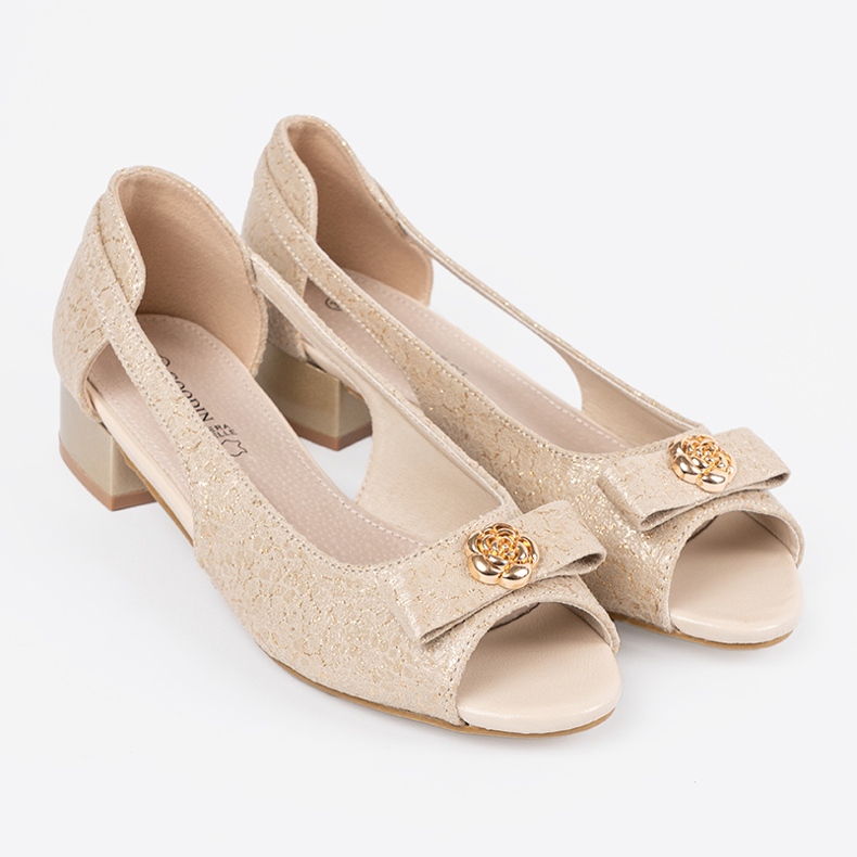 Goodin Zapatos dorados con dedos desnudos 2