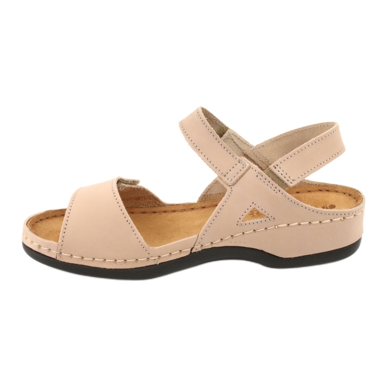 Sandalias de cuero para mujeres inblu 158d102 beige 2