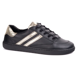 Zapatillas de deporte descalza Kaia Olivier - zapatos de cuero negro 3