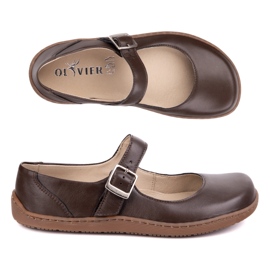 Ballerinas Women Ballerinas Olivier 1286 - zapatos de cuero con hebilla marrón 8
