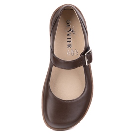Ballerinas Women Ballerinas Olivier 1286 - zapatos de cuero con hebilla marrón 6