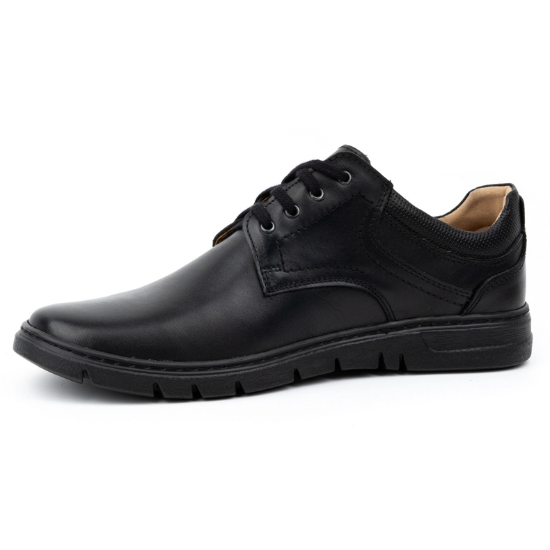 Kampol Zapatos de cuero para hombres, niebla casual de 57 kam negro 1