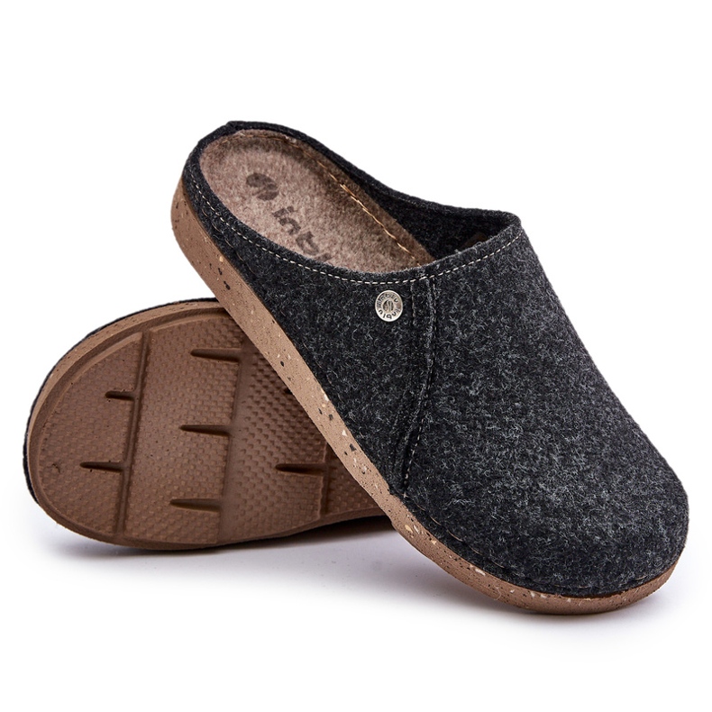 Zapatillas caseras para hombres inblu mt000011 grafito negro 4