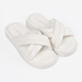 Chanclas de plataforma mujer blancas blanco 2
