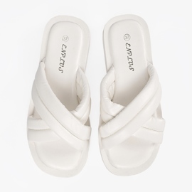 Chanclas de plataforma mujer blancas blanco 3