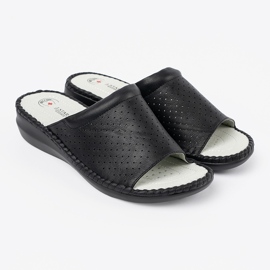 J. Star Zapatillas con una plantilla de cuero negra negro 5