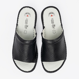 J. Star Zapatillas con una plantilla de cuero negra negro 2