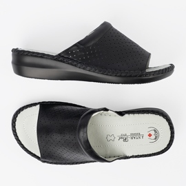 J. Star Zapatillas con una plantilla de cuero negra negro 3