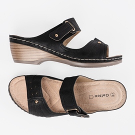 Zapatillas cuña negras negro 4