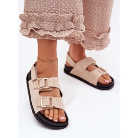 Sandalias de mujeres con pinzas de mendigos ligeros beige 2