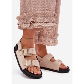 Sandalias de mujeres con pinzas de mendigos ligeros beige 1