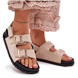 Sandalias de mujeres con pinzas de mendigos ligeros beige 9