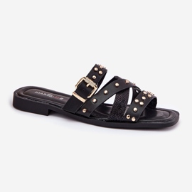 Flip de mujeres de mujeres decoradas para mujeres con rayas y abrazadera negra negro 4