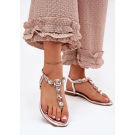 Sandalias de mujer con cristales de plata con cristales 2