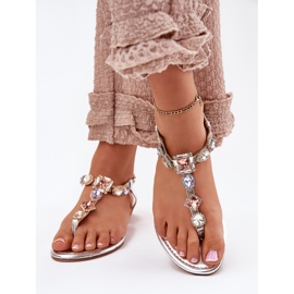 Sandalias de mujer con cristales de plata con cristales 3