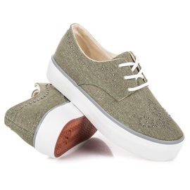 Kylie Zapatillas Con Cristales verde 2