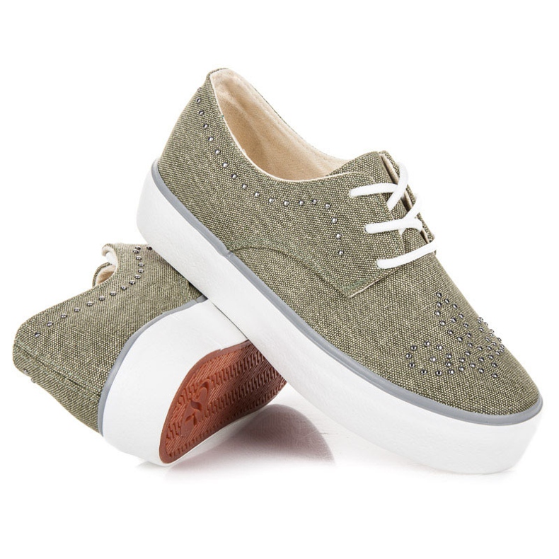 Kylie Zapatillas Con Cristales verde 2