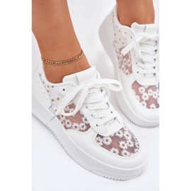 Zapatillas de malla femenina blanca stokrotki blanco 9