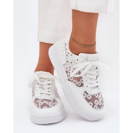 Zapatillas de malla femenina blanca stokrotki blanco 3