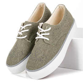 Kylie Zapatillas Con Cristales verde 1