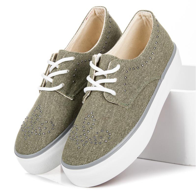 Kylie Zapatillas Con Cristales verde 1