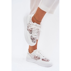 Zapatillas de malla femenina blanca stokrotki blanco 6