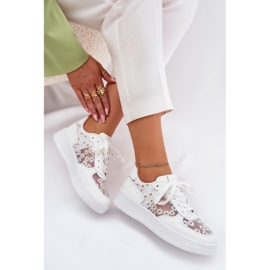 Zapatillas de malla femenina blanca stokrotki blanco 8