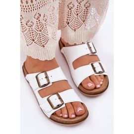 Chanclas de cuero con inblu aa0002ko blanco 5