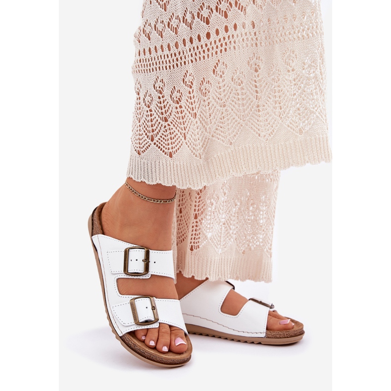 Chanclas de cuero con inblu aa0002ko blanco 1 Chanclas de cuero con inblu aa0002ko blanco 1