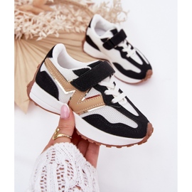Zapatillas para niños con velcro blanco y blanco negro 4