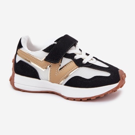 Zapatillas para niños con velcro blanco y blanco negro 5