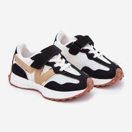 Zapatillas para niños con velcro blanco y blanco negro 1