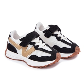 Zapatillas para niños con velcro blanco y blanco negro 6