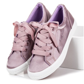 Kylie Zapatillas de satén violeta 3