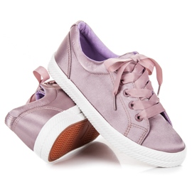 Kylie Zapatillas de satén violeta 4