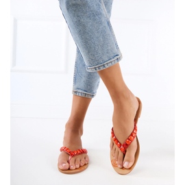 Flip de naranja -Flops -Flops decorados con guijarros 1 Flip de naranja -Flops -Flops decorados con guijarros 1