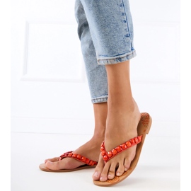 Flip de naranja -Flops -Flops decorados con guijarros 2 Flip de naranja -Flops -Flops decorados con guijarros 2