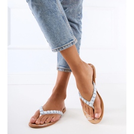 Flip blancos -flops decorados con guijarros 2