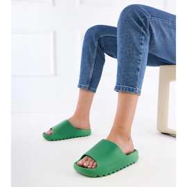 Chanclas de goma de mujeres verdes 1